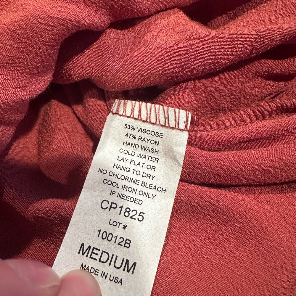 NWT Elan Women's Elegant Burnt Orange Cross Strap Wrap Blouse Size Medium - Picture 12 of 12